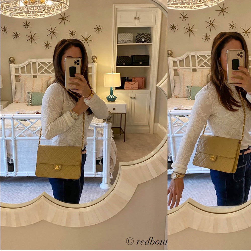 šSOLD Classic Flap Bag Beige with gold hardware - Picture 8 of 8